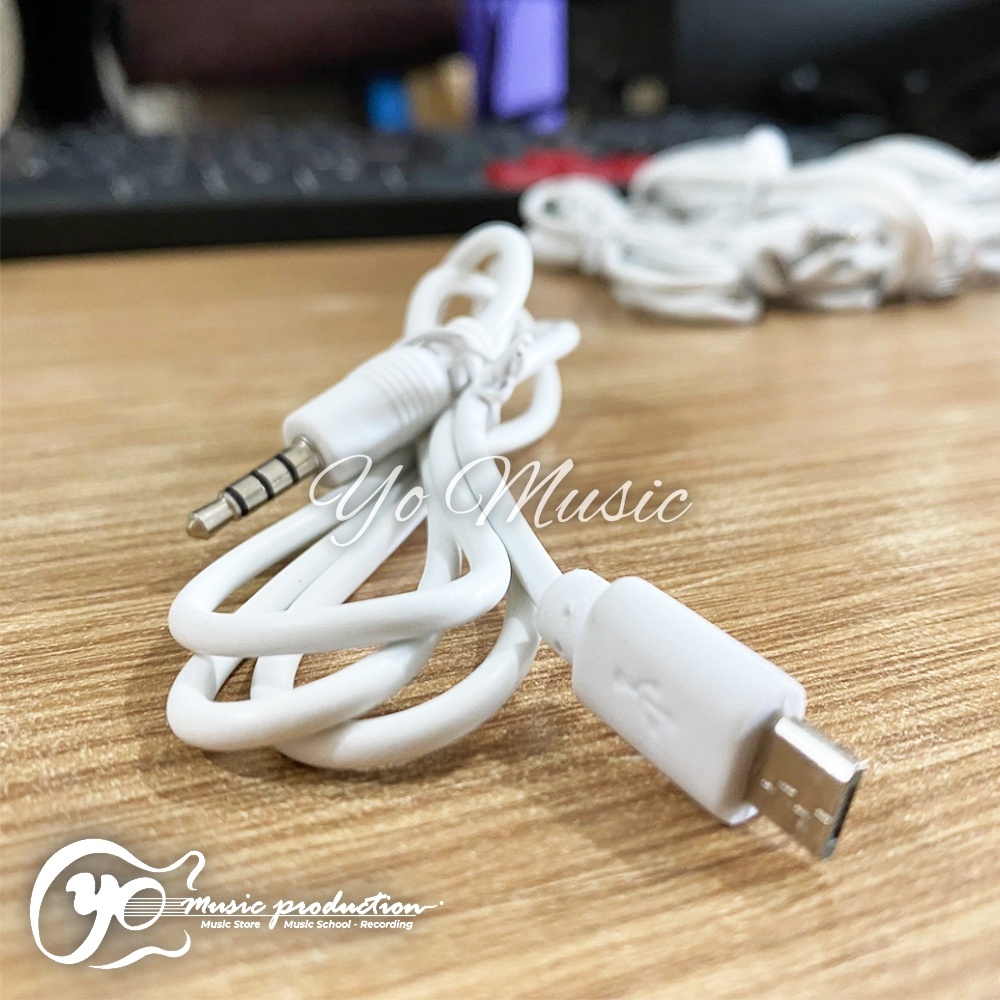 Kabel Soundcard USB to Aux 3.5 mm Kabel V8 Audio Putih Original