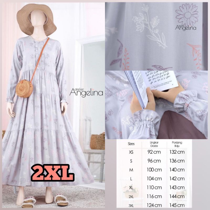 ATELIER ANGELINA BELLA DRESS FIORY LIGHT GREY 2XL