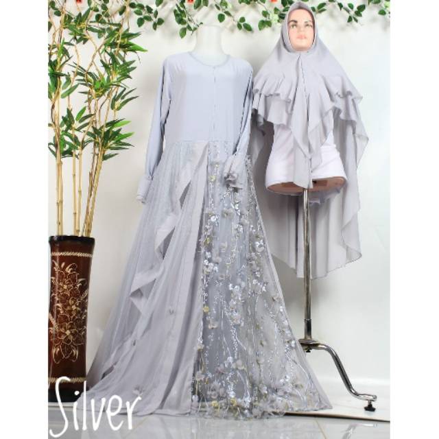 Gamis BRUKAT 3D Ceruty brokat original eplik busana muslim baju wanita terbaru 2020