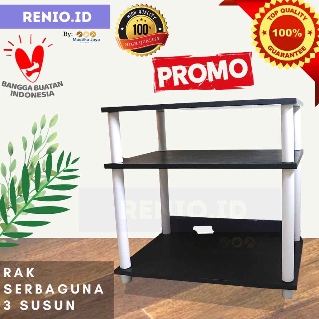 Rak Serbaguna Baju Tv Kayu 3 Susun Rak Susun Renio Panjang Pendek Rak Murah Praktis Kantor