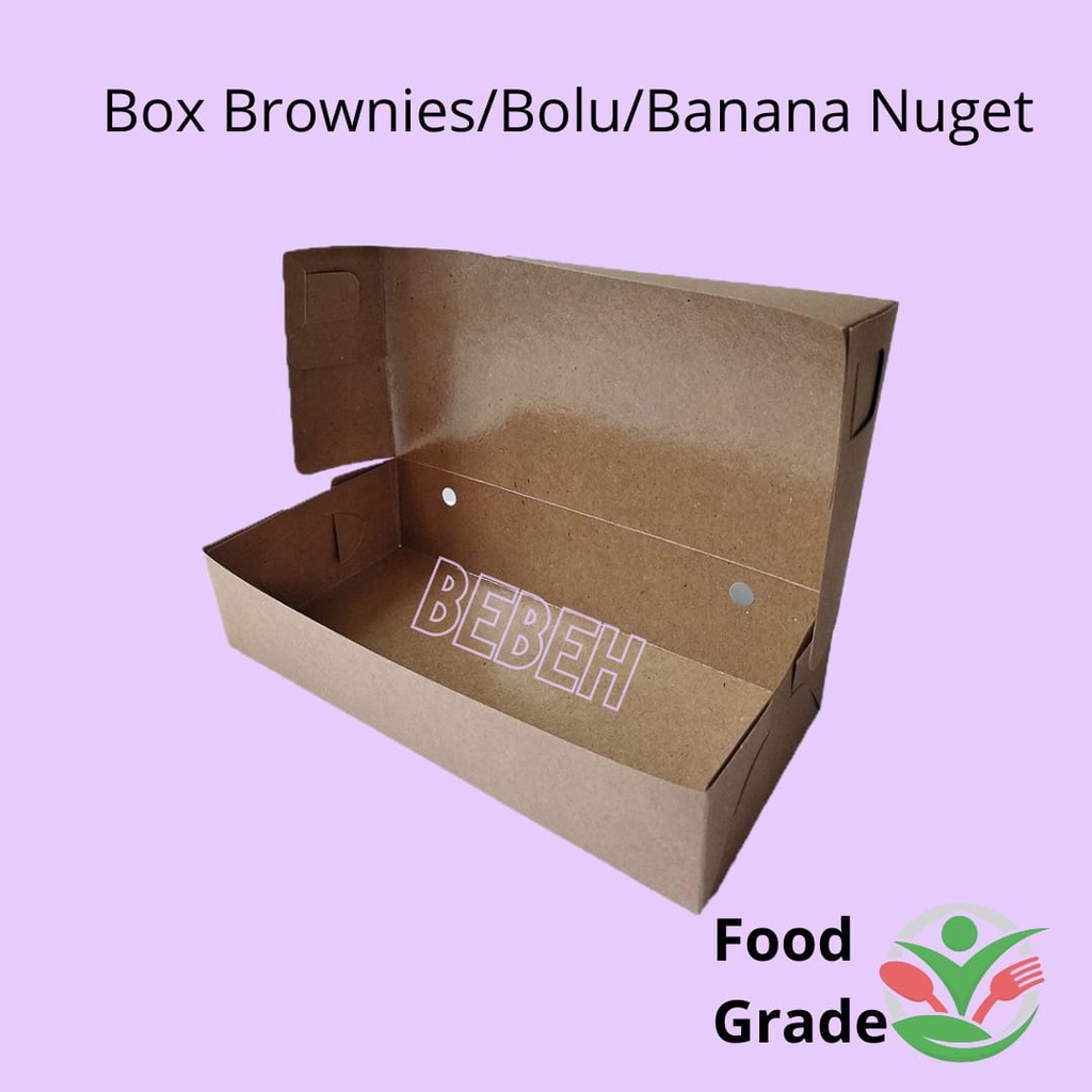 (ISI 10 LEMBAR)DUS BROWNIES/BOX BROWNIS/DUS DONAT/KARDUS BOX BOLU KRAFT UK 22X10X5