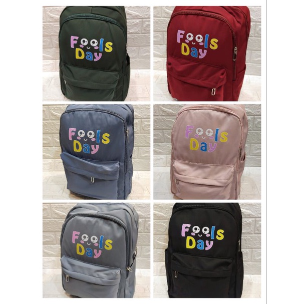 TAS RANSEL FOOLS DAY UK.P.29cm T.43cm L.17cm//TAS RANSEL BACKPACK