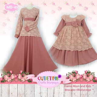 Unik Gamis Pesta Anak Couple Brocade Baju Muslim Anak Brokat