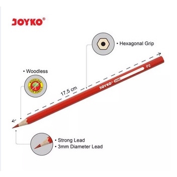 JOYKO Pensil Warna 12 Warna Pendek/12 Warna Panjang/24 Warna Panjang