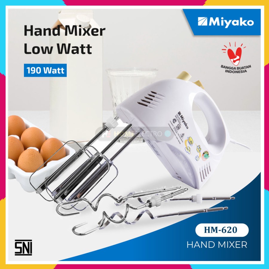 Hand Mixer Miyako HM-620 Low Watt - Hemat Energi