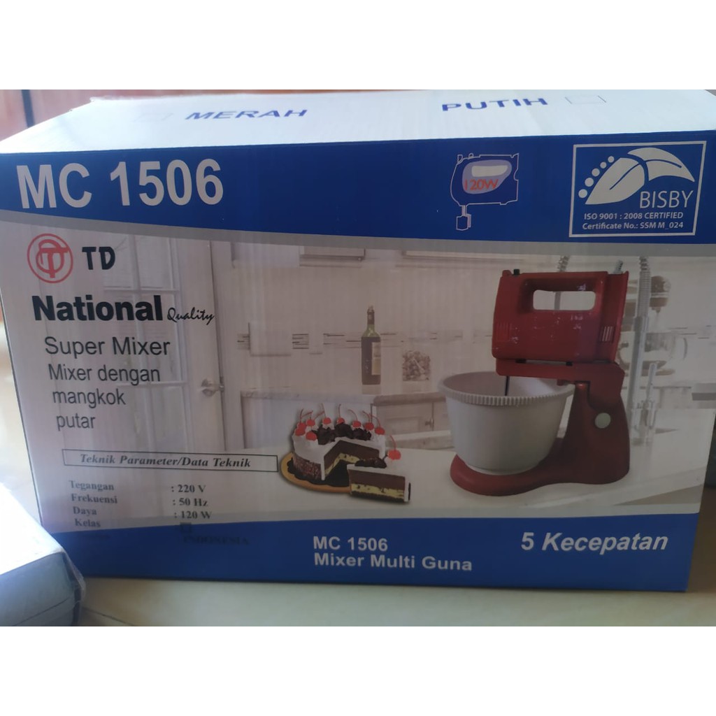 Mixer TD National MC 1506 / Super Mixer dengan mangkok Putar