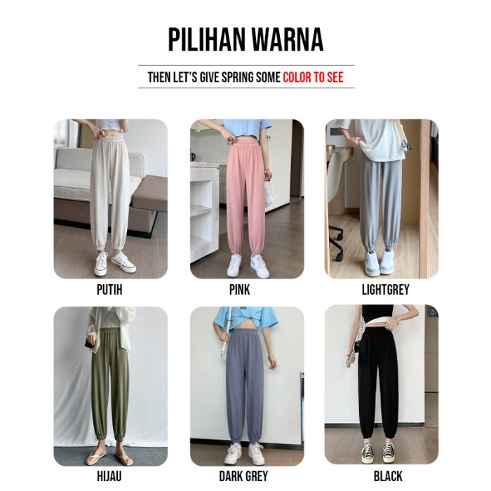 CJWP-H351 Celana Kulot Panjang Pant Jogger Highwaist/Celana kulot Rib Knit Berkualitas