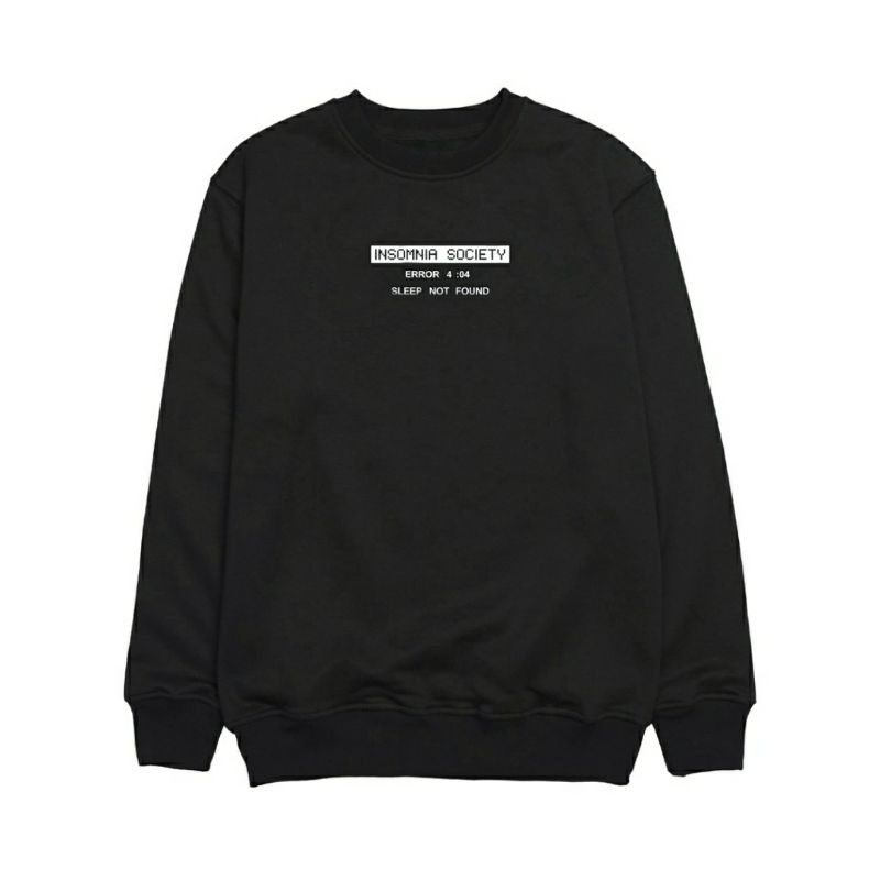 Sweatshirt Crewneck Insomnia Society Black Simple Premium Terbaru