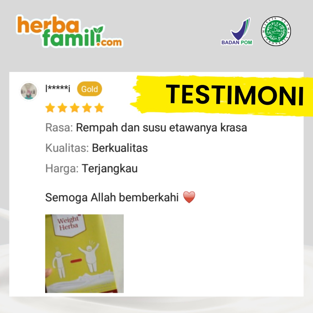 WEIGHT HERBA 100% Original Premium Susu Kambing Penambah Nafsu Makan &amp; Berat Badan | Tingkatkan Kalori Kualitas Tinggi &amp; Menambah Protein Dalam Tubuh