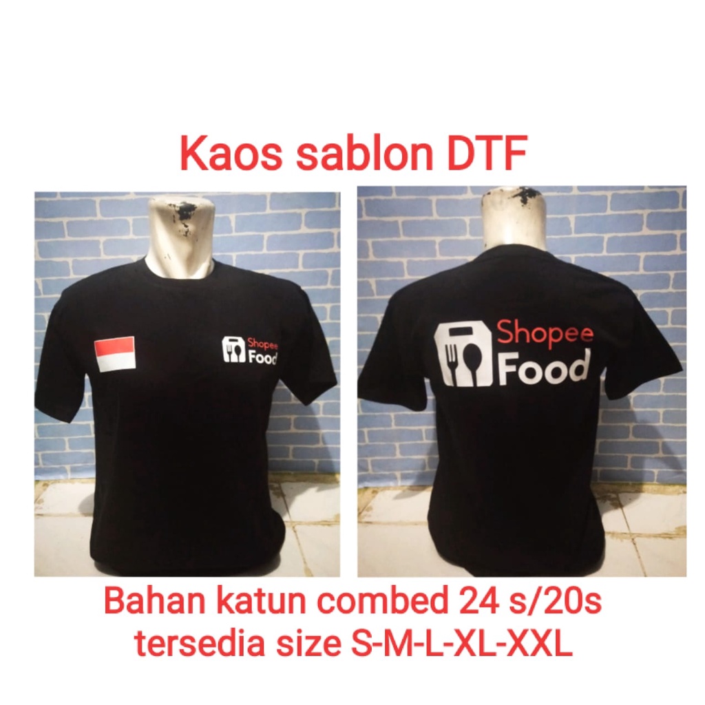 Kaos sablon DTF driver ojek online food/kaos lengan pendek hitam/kaos OJOL