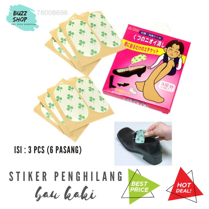 Stiker Penghilang Bau Kaki / Stiker Anti Bau Sepatu isi 6 pcs MA-023