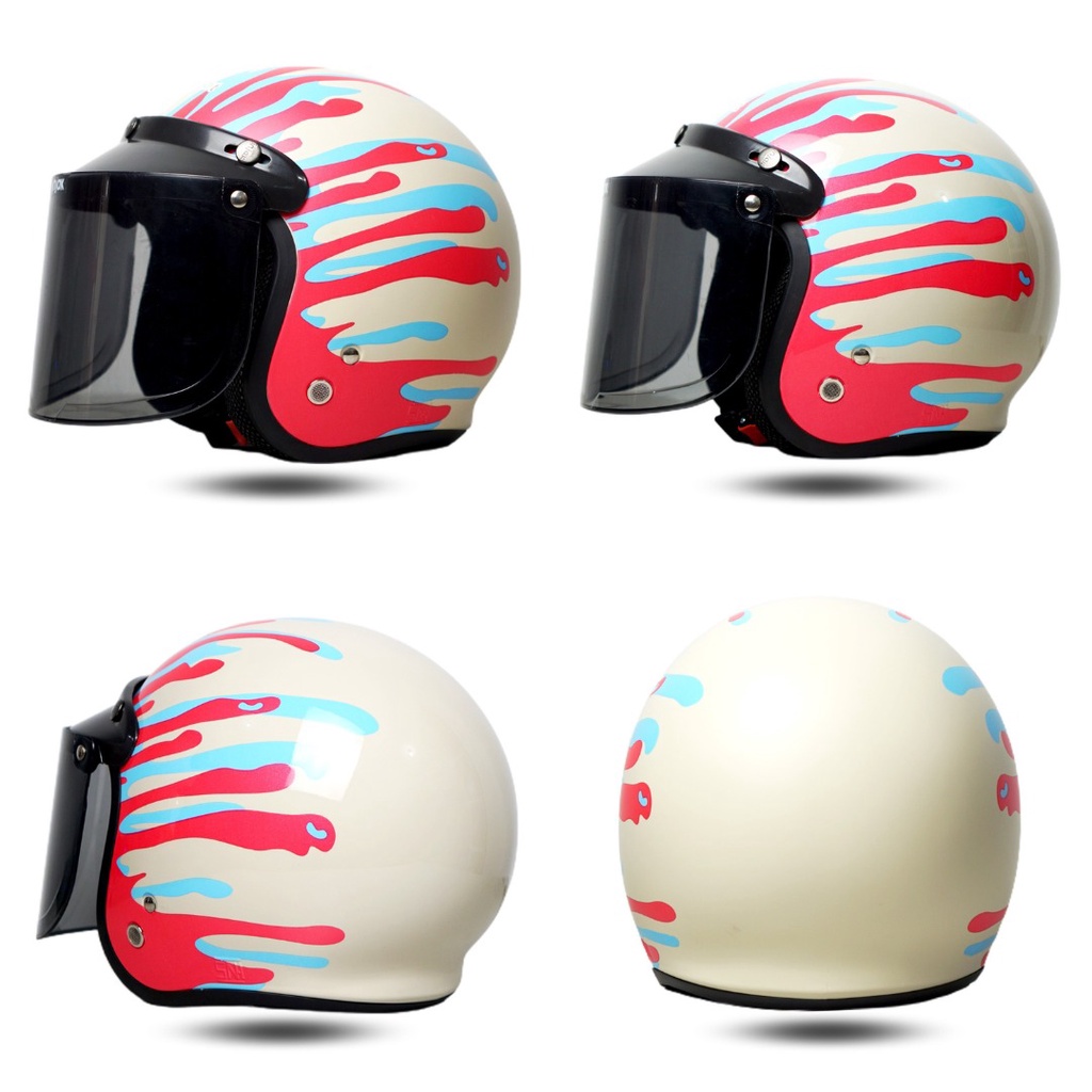 Helm Retro SNI Dewasa Br01 Splash Terbaru