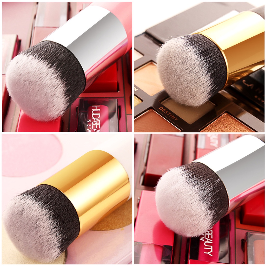 Set Brush Makeup Mini Dengan Pouch Untuk Eyeshadow / Bibir / Foundation