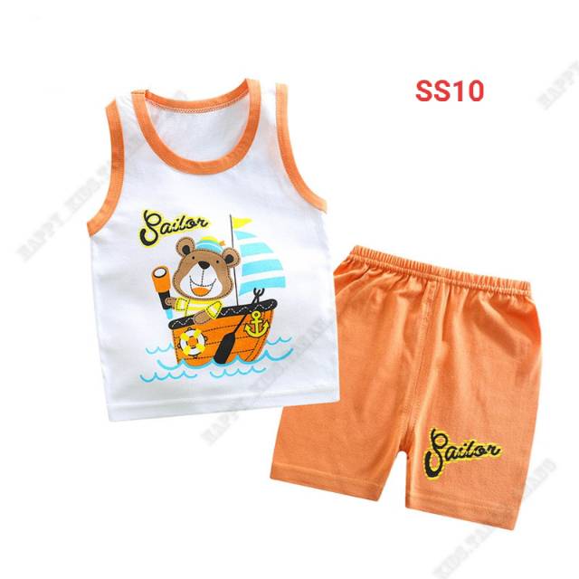 Setelan singlet anak / pakaian anak impor / setelan anak premium / singlet anak murah / 0-6tahun