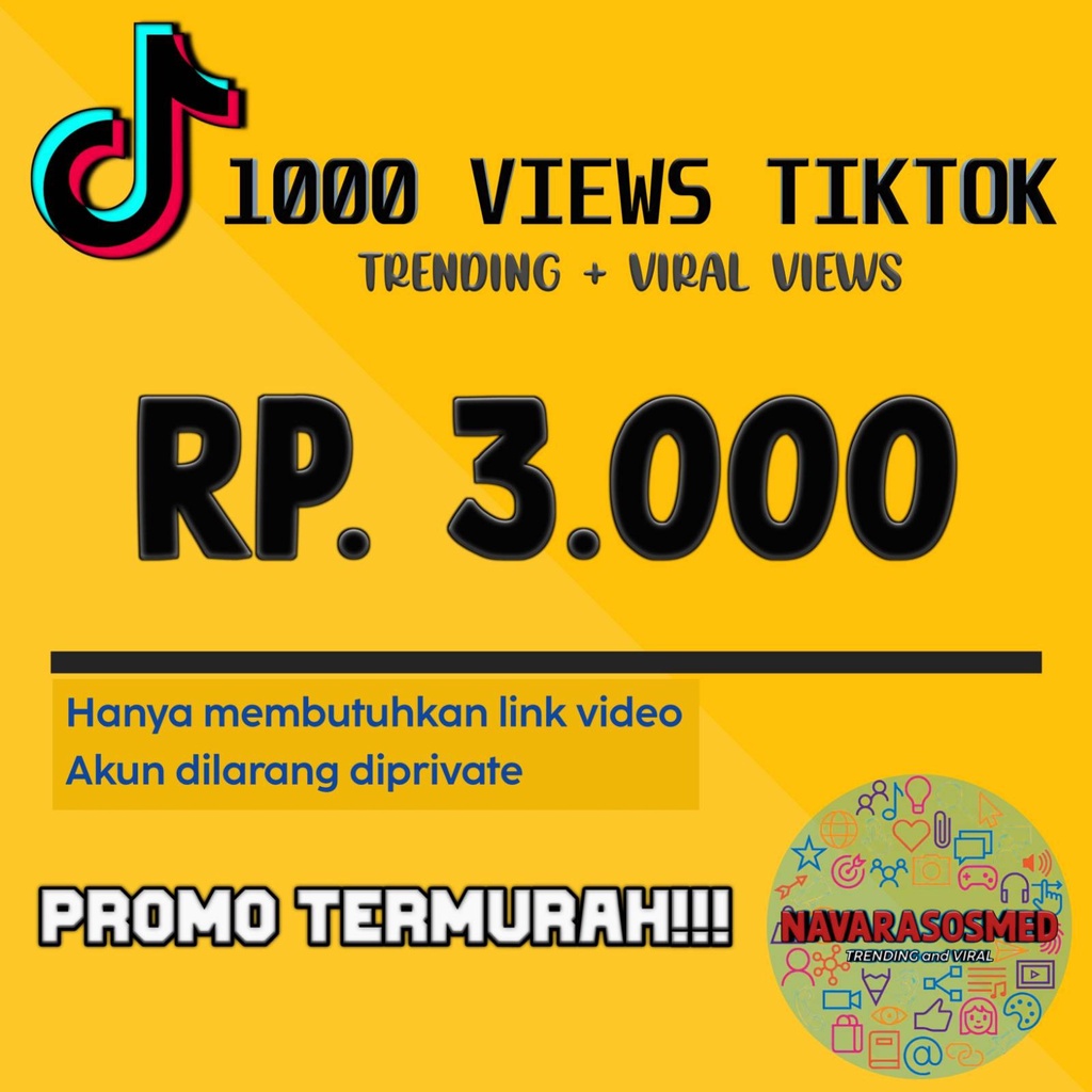 TERMURAH 1000 VIEWS TIKTOK TRENDING + VIRAL VIEWS