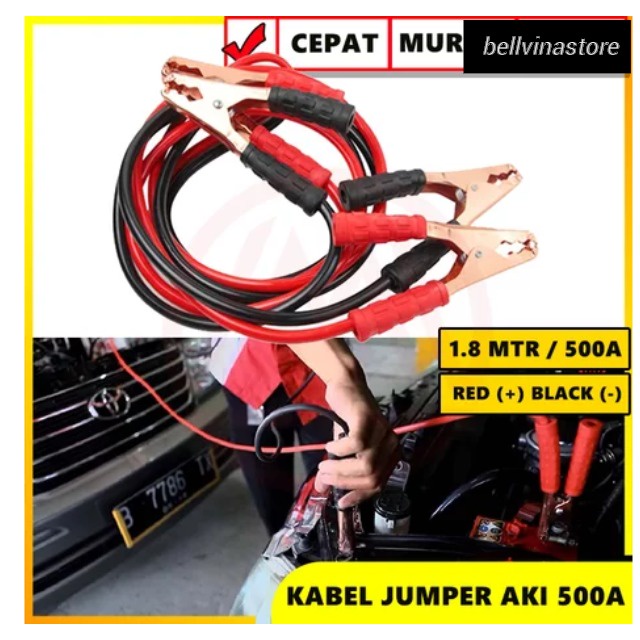 Jual Kabel Jumper Aki Mobil 500A Cable Booster Jamper Darurat 1.8M