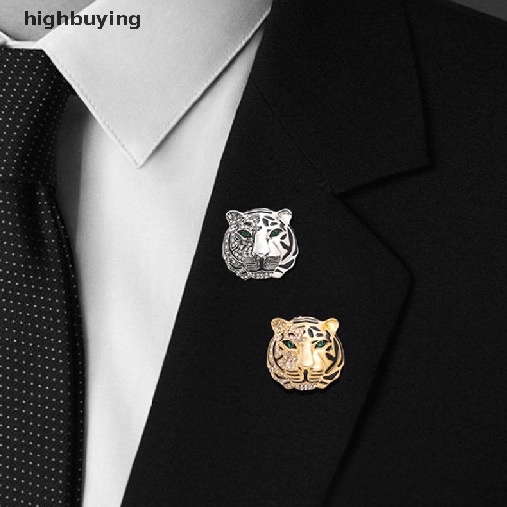 Hbid Bros pin alloy retro Desain Harimau Hias Berlian Untuk Dekorasi Kerah Jas Pria