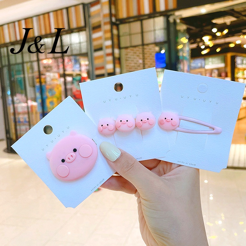 Holiday Casual Women Hair Accessories Cute Plastic Pink Pig Hair Clip for Women