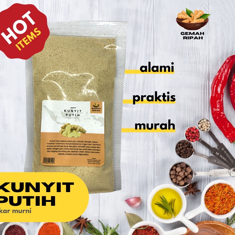 

Wedang Rempah Jamu Kunyit Kunir Bubuk Asli Herbal Murni Organik Kering Turmeric Powder Bumbu Dapur