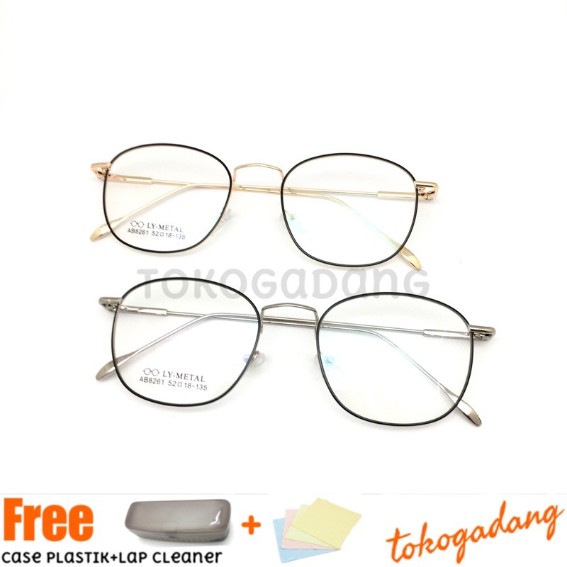 KACAMATA MINUS PHOTOCROMIC BLUERAY ANTIRADIASI HP FRAME GEMINI KOTAK METAL NOSEPAD 8261BM