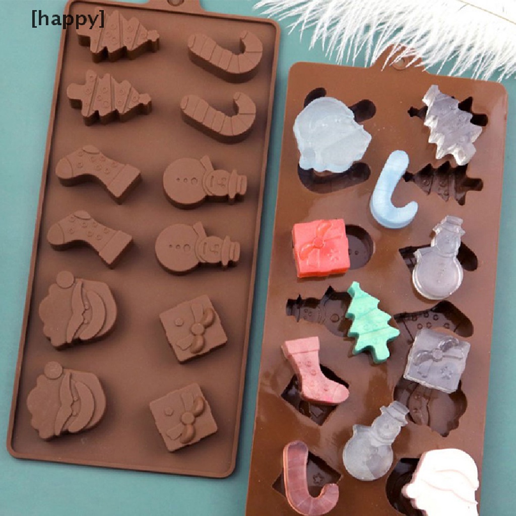 HA Christmas Silicone Gummy Chocolate Cookie Baking Ice Cube Tray Candy Jelly Mould ID