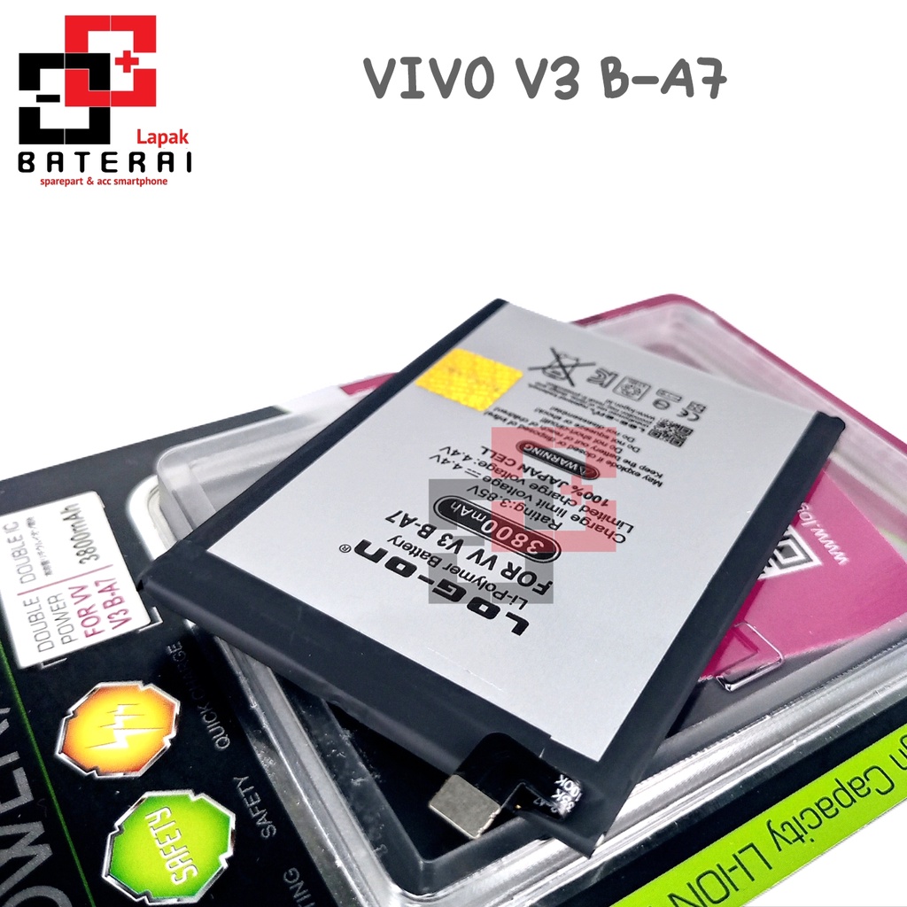 Log on - B-A7 Vivo V3 Double IC Battery Baterai Batre