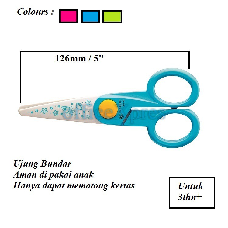 

Gunting Kertas Kecil / Gunting Kertas Anak 5 inch ( 12cm ) / Scissors Kids KD50 Kangaro