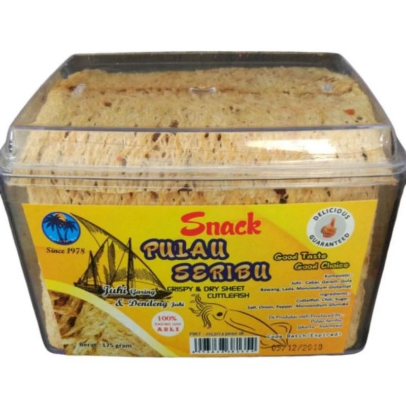 

Pulau Seribu Snack Juhi Garing / Pulau Seribu Dendeng Juhi Toples 175g