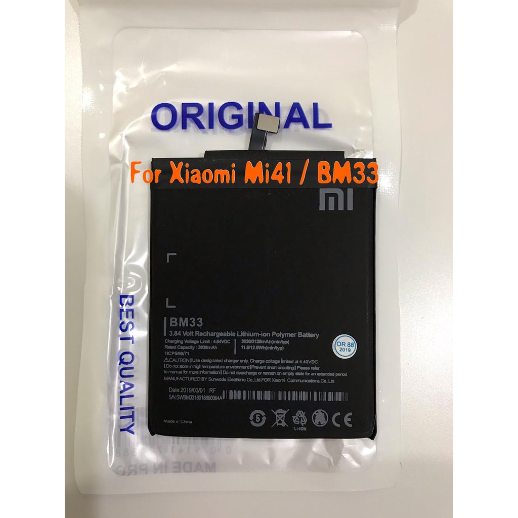 (P) Baterai Batre Battery Original Xiaomi Mi4i BM33