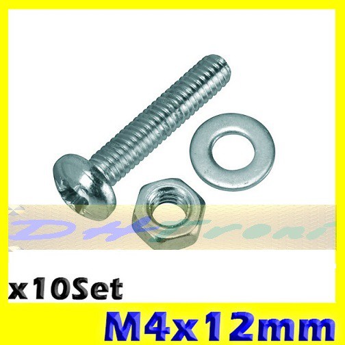 x20 Set Baut Mur Ring Ukuran M4 x 12mm JP 4x12 4x12mm 4 x 12 4 x 12mm Baut JP M4 4mm isi 20
