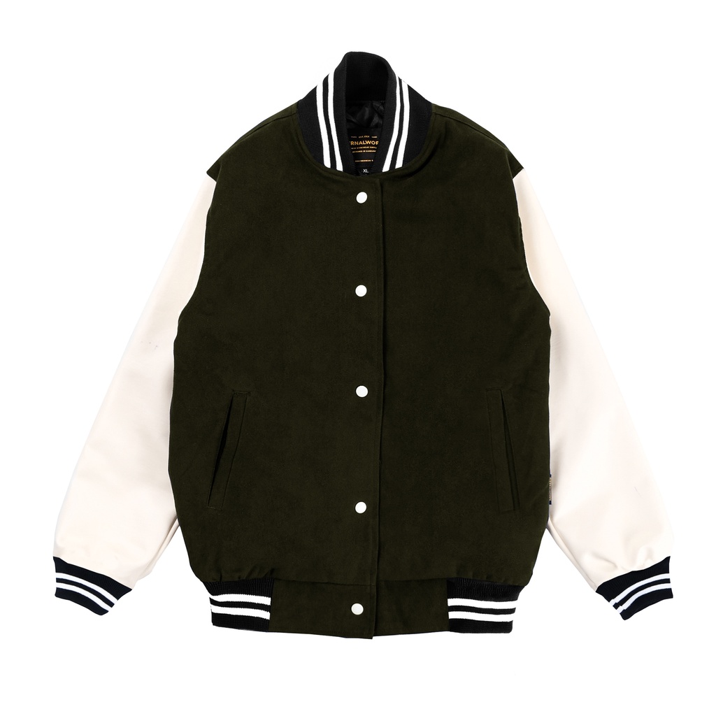 ETERNALWORKS BASIC OLIVE - GREEN VARSITY JACKET