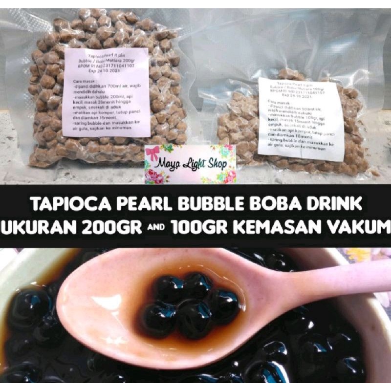 

Bubble tapioca pearl 200gr boba drink minuman kekinian bubble tea Halal dan Enak