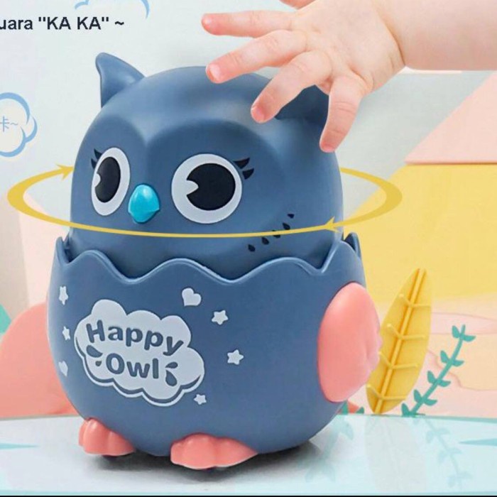 Mainan anak Bayi Burung Hantu pencet Bergerak / mainan roly poly design owl