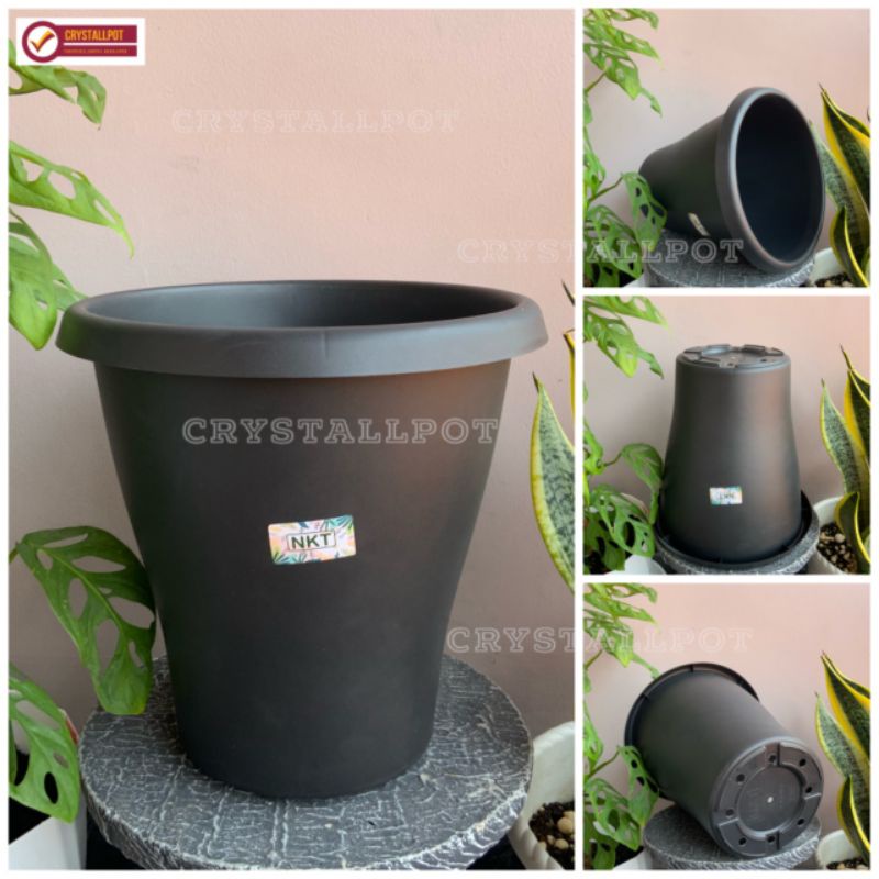 pot bunga tanaman tinggi nkt tower hitam 30cm - NKT TOWER 30 HITAM