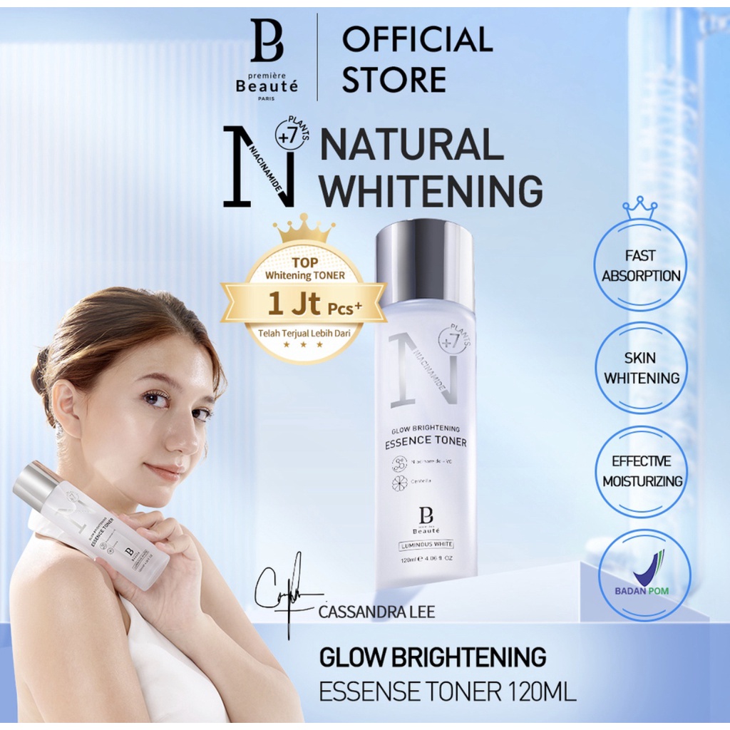 Premiere Beaute Essence Toner Niacinamide Centella Luminous White Glow Brightening 120ml toner glowing toner hydrating