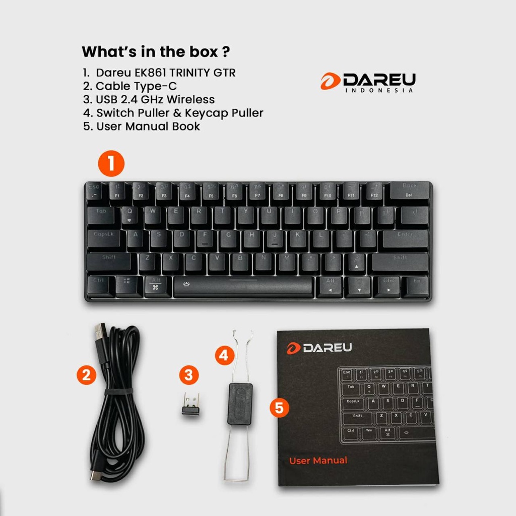 Dareu EK861 Trinity GTR Hotswap Wireless Mechanical Gaming Keyboard