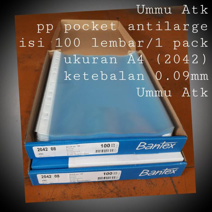 

✨ BISA BAYAR DITEMPAT✨ Bantex. PP Pockets 2042-8. Ukuran A4 Isi 100 Lembar. TERPERCAYA Kode 906