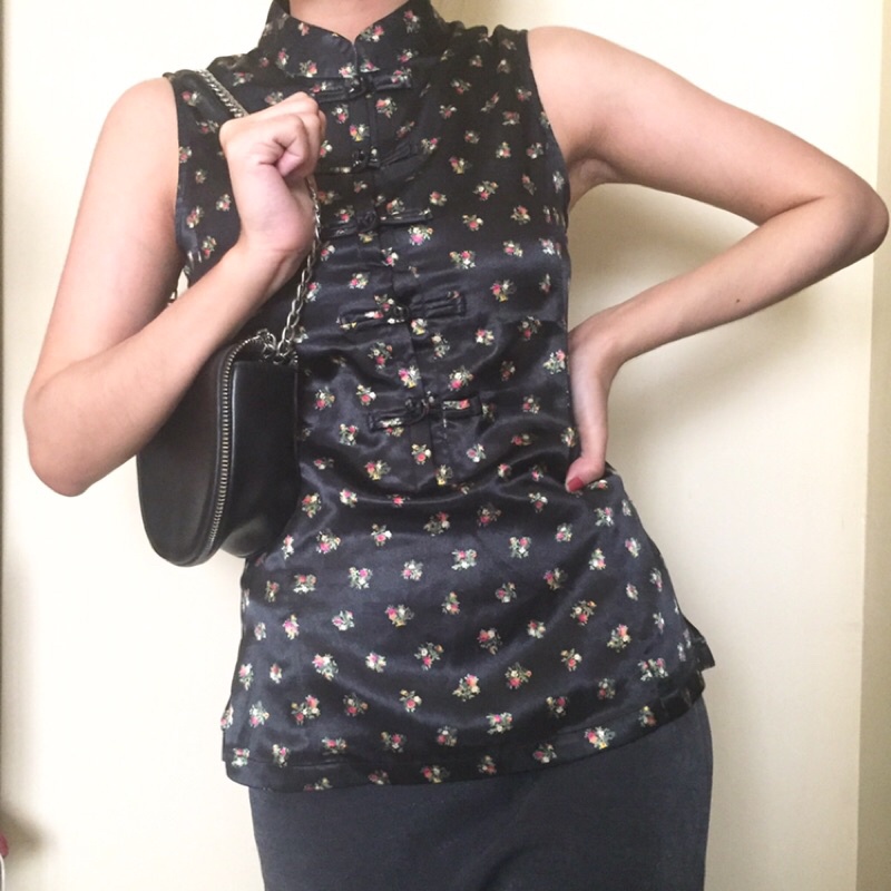 (X) S.M.L shanghai black top (Kimmy), baju cina, baju shangai, atasan wanita warna hitam, baju tanpa