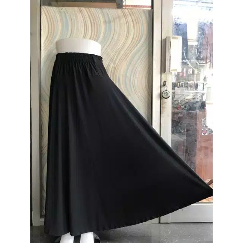 ROK JERSEY PAYUNG PREMIUM // ROK PAYUNG HITAM POLOS / ROK HITAM / ROK HITAM JERSEY XXL