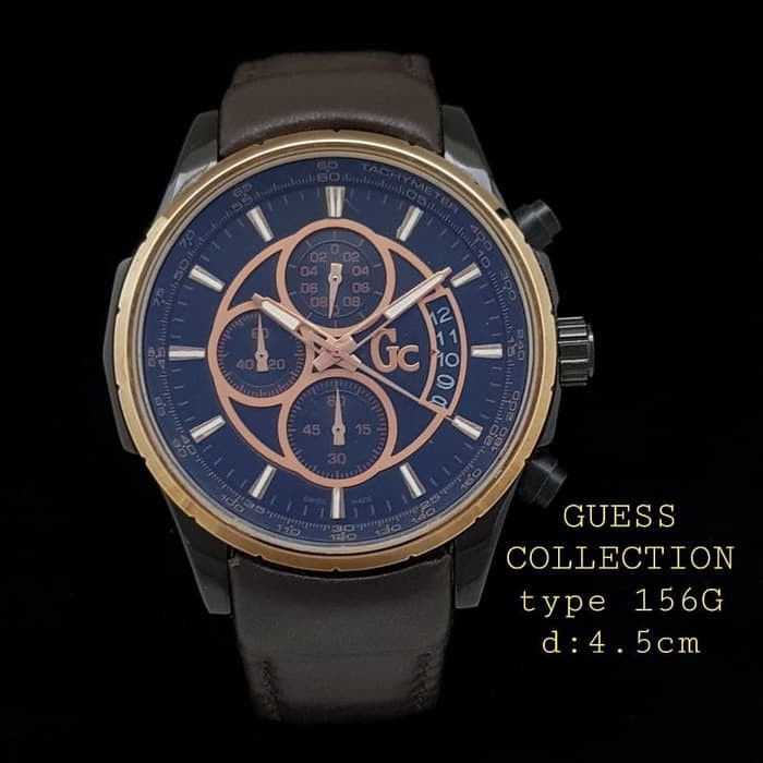 Jam Tangan Pria Guess Collection GC 156G Chronograph Tanggal Tali Kulit