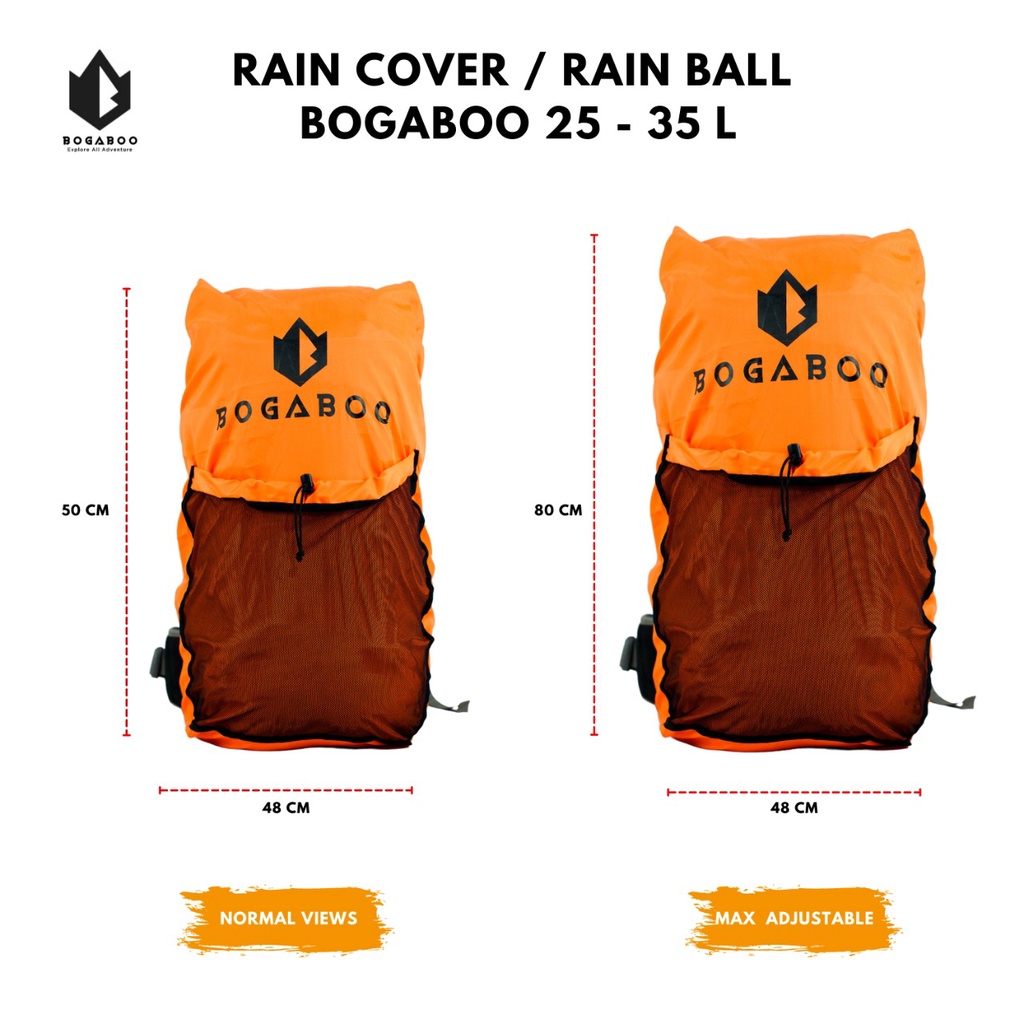 (cod) Coverbag bogaboo raincover seri rain ball 25 up 40 L waterproof - rain cover - raincover - sarung tas - penutup tas - dust bag - waste pocket - rubbish pocket - trush bag - penutup keril