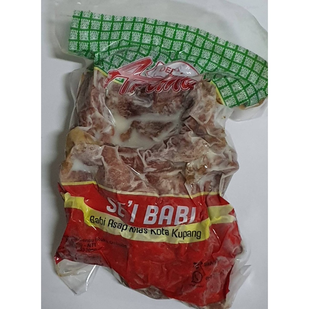 

Sei Babi Aroma Kupang 500 Gram / Sei Babi Asap Kupang 500 Gram / Sei Babi Khas Kupang 500 Gram