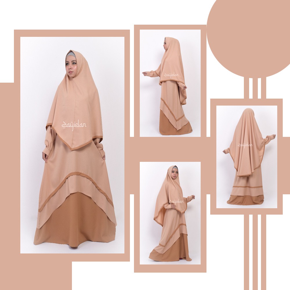 Baju Gamis Syari Wanita Muslimah Queenza By Zayidan + Khimar - Habibah