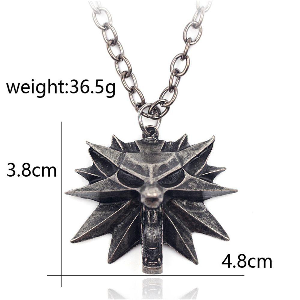 Lily Serigala Kepala Kalung Hadiah Fashion Rantai Kaitan Logam Liontin Gothic Hip Hop Cosplay