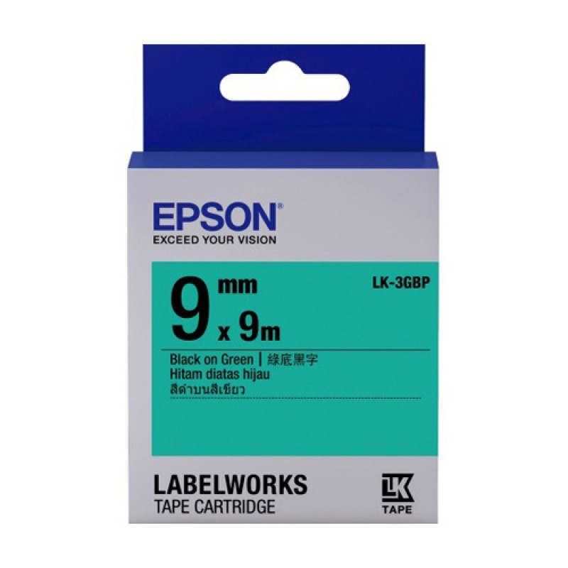

Epson Label 9mm Black on Blue 9M Labelworks Tape Cartridge LK-3GBP