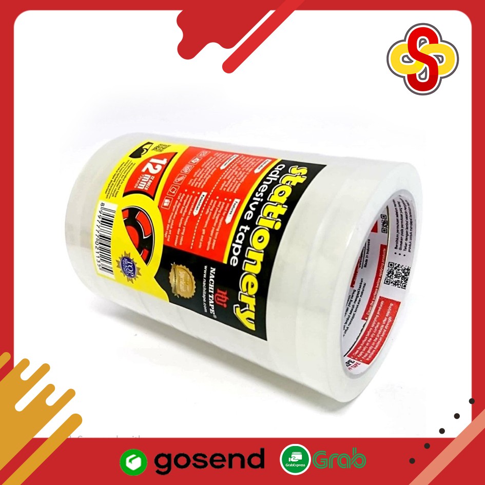 

Isolasi / Selotip Nachi Bening 1/2 inch / 12 mm x 72 yard Isi 12 roll