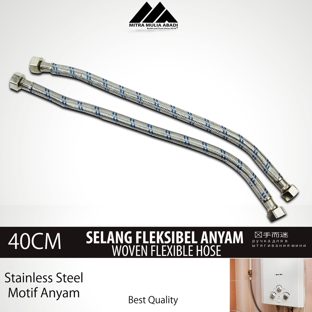 Selang Flexible Hose 40cm Anyam Closet Wastafel