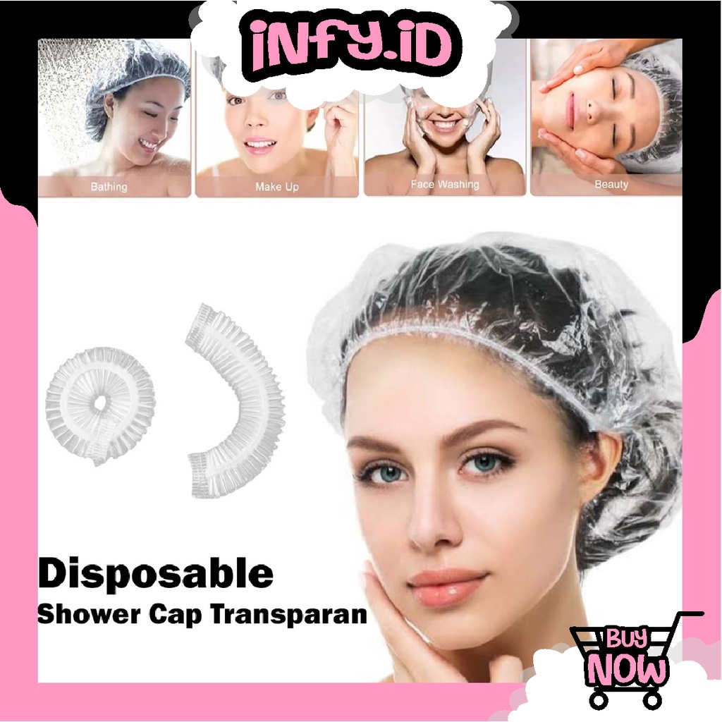 INFY - R571 SHOWER CAP / PENUTUP RAMBUT PLASTIK / SHOWER CAP PLASTIK BENING