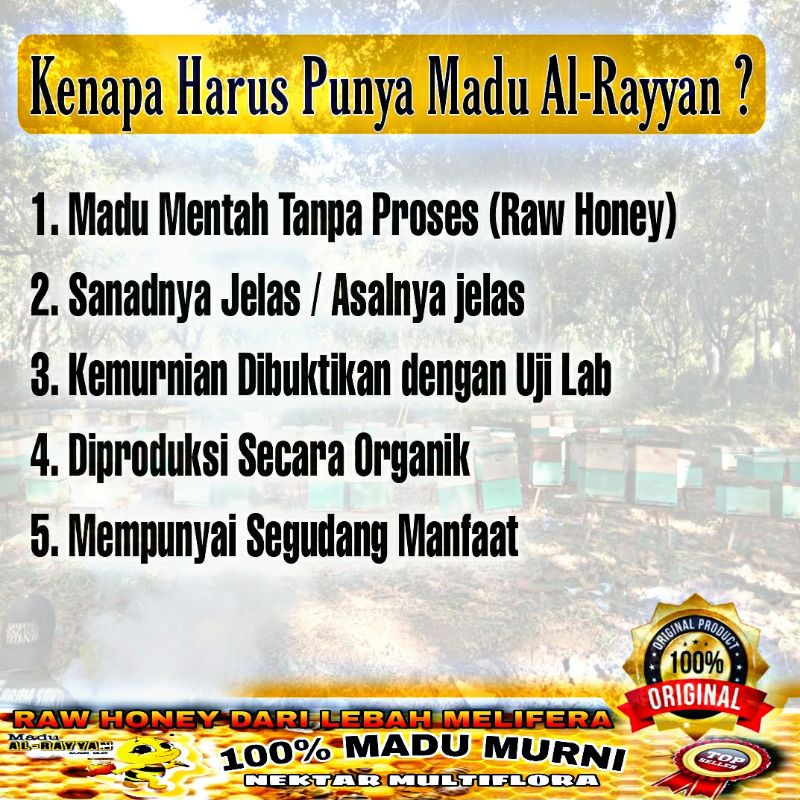 Madu Murni Raw Honey 500gr | Madu Asli  Madu Al rayyan