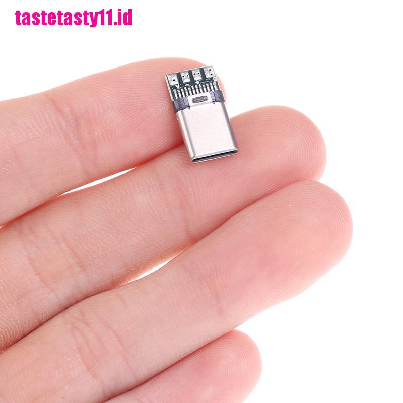 5 / 10Pcs Konektor Kabel USB 3.1 Tipe C Male DIY Untuk PC